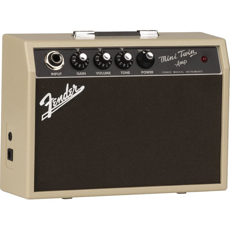 Foto van Fender mini 's65 twin amp blonde miniatuur versterker