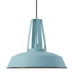 Foto van Industriële hanglamp - mexlite - metaal - industrieel - e27 - l: 42cm - voor binnen - woonkamer - eetkamer - blauw