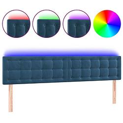 Foto van Vidaxl hoofdbord led 200x5x78/88 cm fluweel donkerblauw