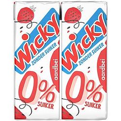 Foto van Wicky zonder suiker aardbei 10 x 200ml bij jumbo