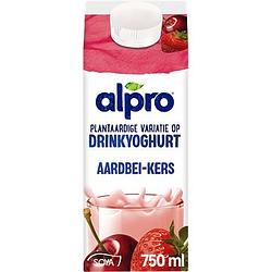 Foto van Drinkyoghurt, protein en kwark | alpro plantaardige variatie op drinkyoghurt aardbeikers gekoeld 750ml aanbieding bij jumbo