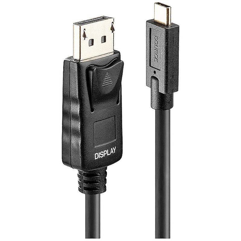 Foto van Lindy aansluitkabel usb-c stekker, displayport stekker 10 m zwart 43307 usb-c-displaykabel