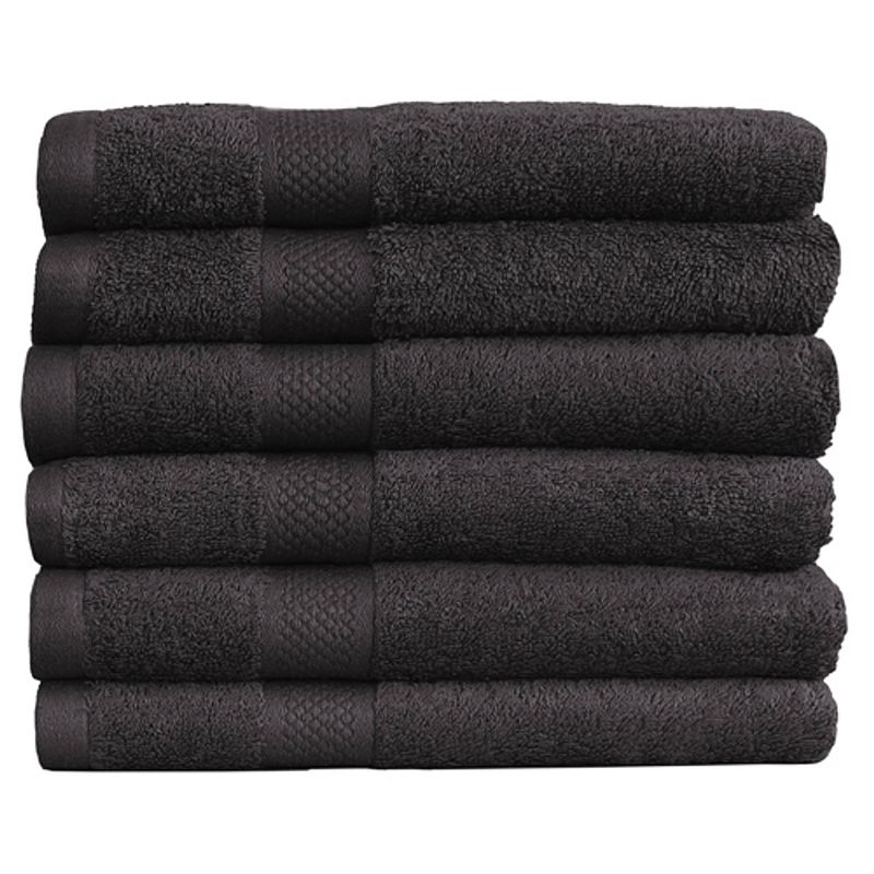 Foto van Katoenen handdoeken hotelkwaliteit - 6 pack - 70 x 140 cm - zwart