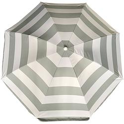 Foto van Parasol - zilver/wit - gestreept - d160 cm - uv-bescherming - incl. draagtas - parasols