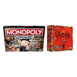 Foto van Spellenbundel - bordspel - 2 stuks - monopoly valsspelerseditie & ubongo