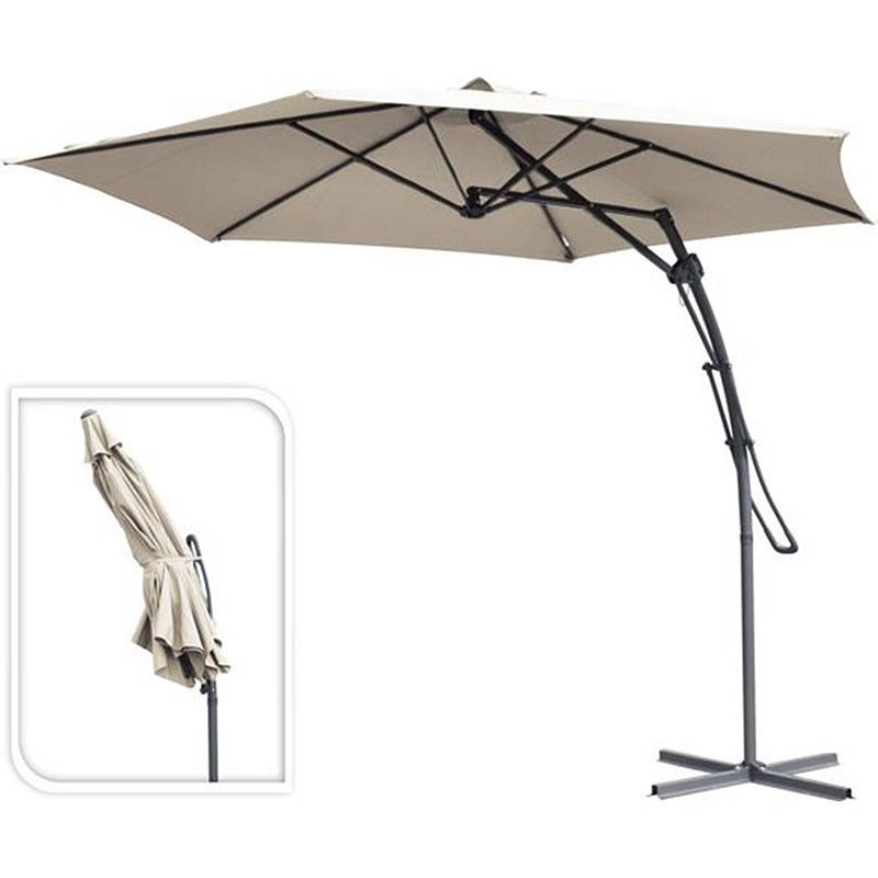 Foto van Hangparasol push up taupe parasols