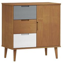 Foto van Vidaxl dressoir molde 76,5x40x80 cm massief grenenhout bruin