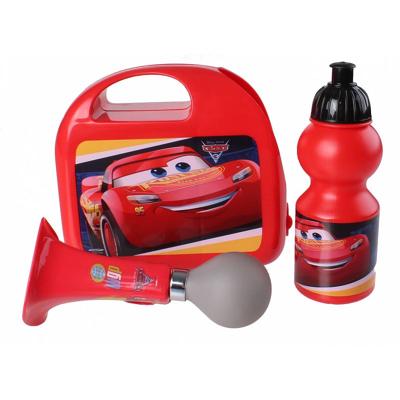 Foto van Disney kinderfietsset combo cars jongens rood 3-delig