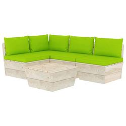 Foto van Vidaxl 5-delige loungeset met kussens pallet vurenhout