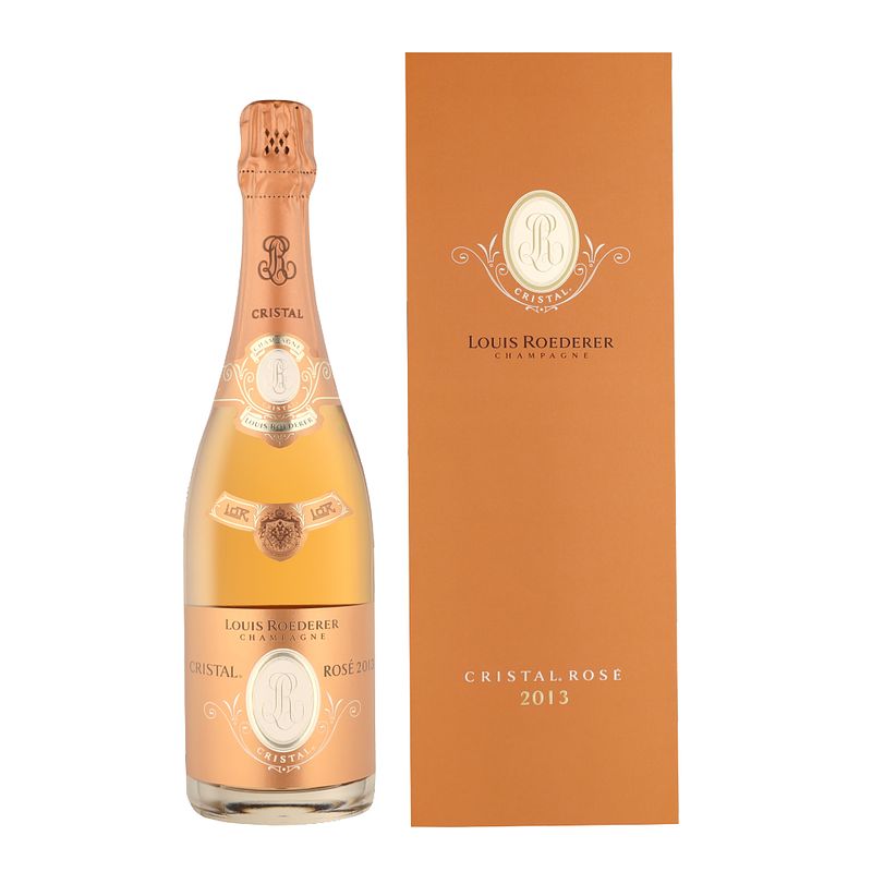 Foto van Louis roederer cristal rose 2013 brut 75cl wijn + giftbox