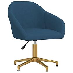 Foto van The living store eetstoelen velvet - blauw - 63x56x76-88cm - draaibaar