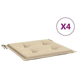 Foto van Vidaxl tuinstoelkussens 4 st 50x50x4 cm stof beige