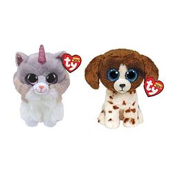 Foto van Ty - knuffel - beanie boo's - asher cat & muddles dog