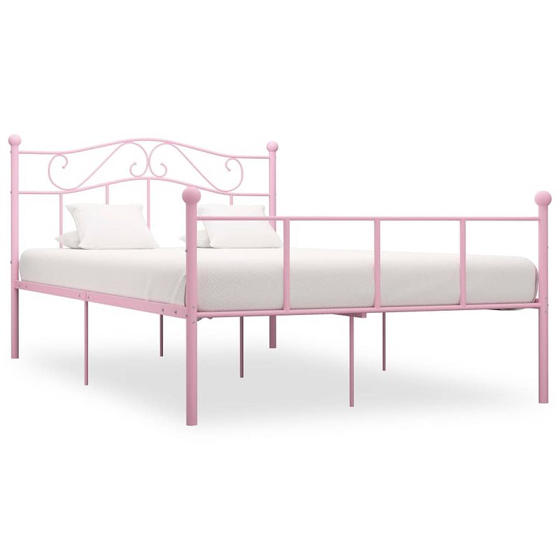 Foto van Vidaxl bedframe metaal roze 140x200 cm