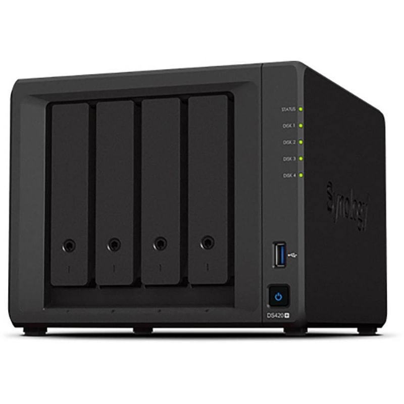 Foto van Nas-server refurbished (zeer goede staat) 8 tb synology diskstation ds420+ 8 tb ds420+-8tb-fr voorzien van 4x 2 tb refurbished harde schijven, 2x m.2 slot