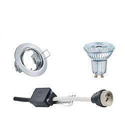 Foto van Led spot set - osram parathom par16 930 36d - gu10 fitting - dimbaar - inbouw rond - glans chroom - 5.5w - warm wit