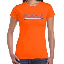 Foto van Oranje fan shirt / kleding holland met nederlandse wimpel ek/ wk voor dames xl - feestshirts