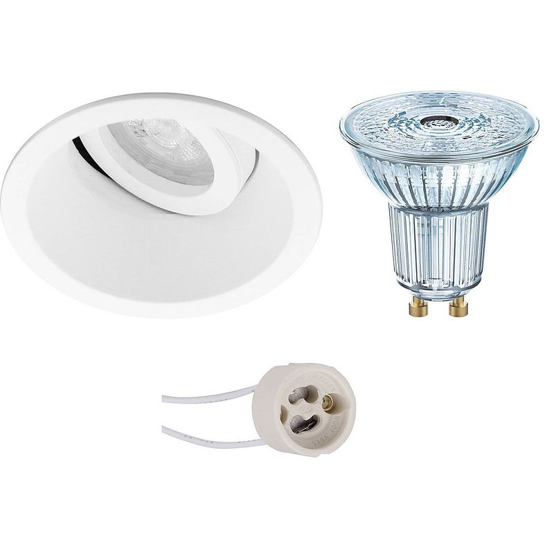 Foto van Led spot set - osram parathom par16 940 36d - pragmi zano pro - gu10 fitting - dimbaar - inbouw rond - mat wit - 5.5w -