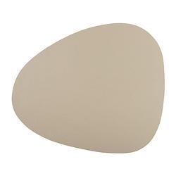 Foto van Placemat leer - ovaal - beige - 43,5x36,5 cm