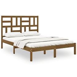 Foto van The living store bedframe grenenhout - enkel bed - 120 x 200 cm - honingbruin