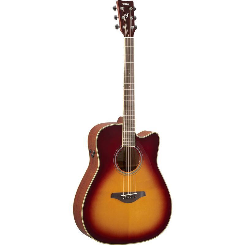 Foto van Yamaha fgc-ta brown sunburst transacoustic elektrisch-akoestische westerngitaar