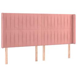 Foto van Vidaxl hoofdbord met randen 183x16x118/128 cm fluweel roze