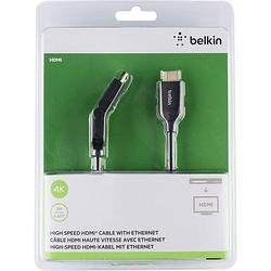 Foto van Belkin hdmi aansluitkabel hdmi-a stekker, hdmi-a stekker 2.00 m zwart f3y023bt2m audio return channel (arc), vergulde steekcontacten, ultra hd-hdmi hdmi-kabel