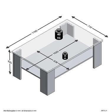 Foto van Salontafel aleria - eikenkleur - 110x42,5x71 cm - leen bakker