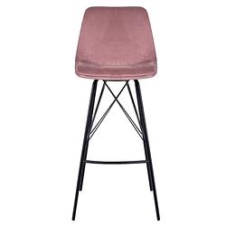 Foto van Giga meubel barkruk velvet roze - zithoogte 76cm - set van 2 - barkruk ivy