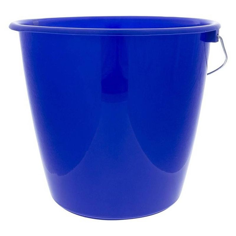 Foto van Set van 3x stuks blauwe plastic emmers 5 liter - emmers