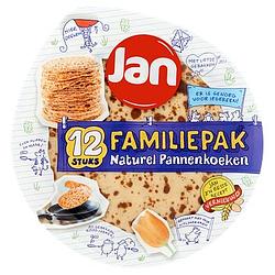 Foto van Pannenkoeken, poffertjes of pancakes 2 verpakkingen a 100810 gram m.u.v. jan poffertjes 12 stuks | jan familiepak pannenkoeken naturel 12 stuks 810g aanbieding bij jumbo