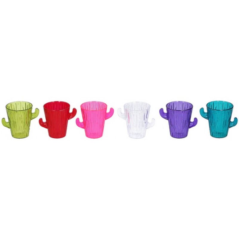 Foto van Cuisine elegance shotglas cactus 6 stuks multicolor