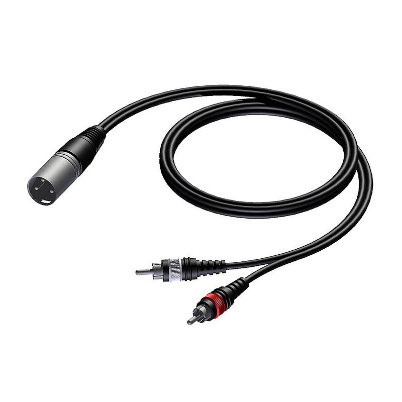 Foto van Procab cab703 basic xlr male - 2x rca male 3.00 meter