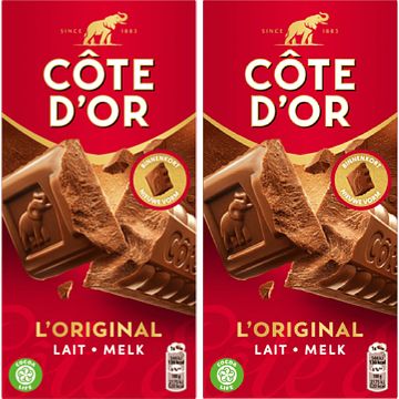 Foto van Cote d'sor l'soriginal chocoladereep melk 2 x 200g bij jumbo