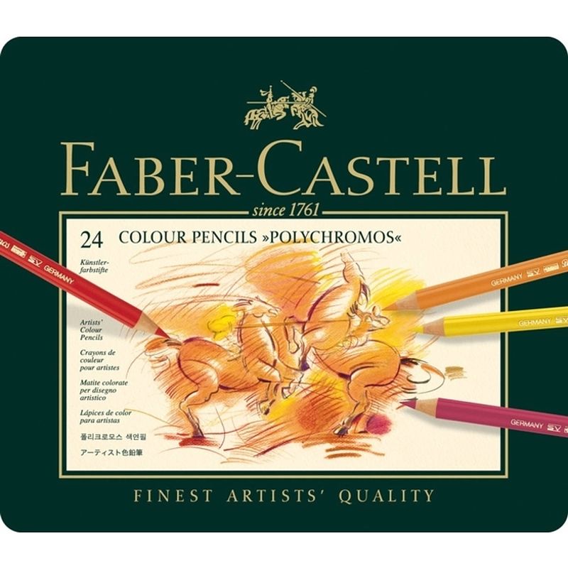 Foto van Kleurpotlood faber-castell polychromos etui à 24 stuks