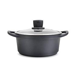 Foto van Maestro mr-4324 braadpan - glazen deksel - ø 24 cm - 4.3 l - zwart