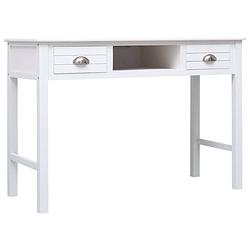 Foto van The living store bureau klassiek hout - 110 x 45 x 76 cm - wit