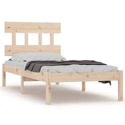 Foto van The living store bedframe grenenhout - tijdloos ontwerp - houten bedframe - afmeting- 205.5 x 95.5 x 31 cm - ken-