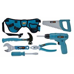 Foto van Toi-toys power tools gereedschap met heuptas blauw 7-delig