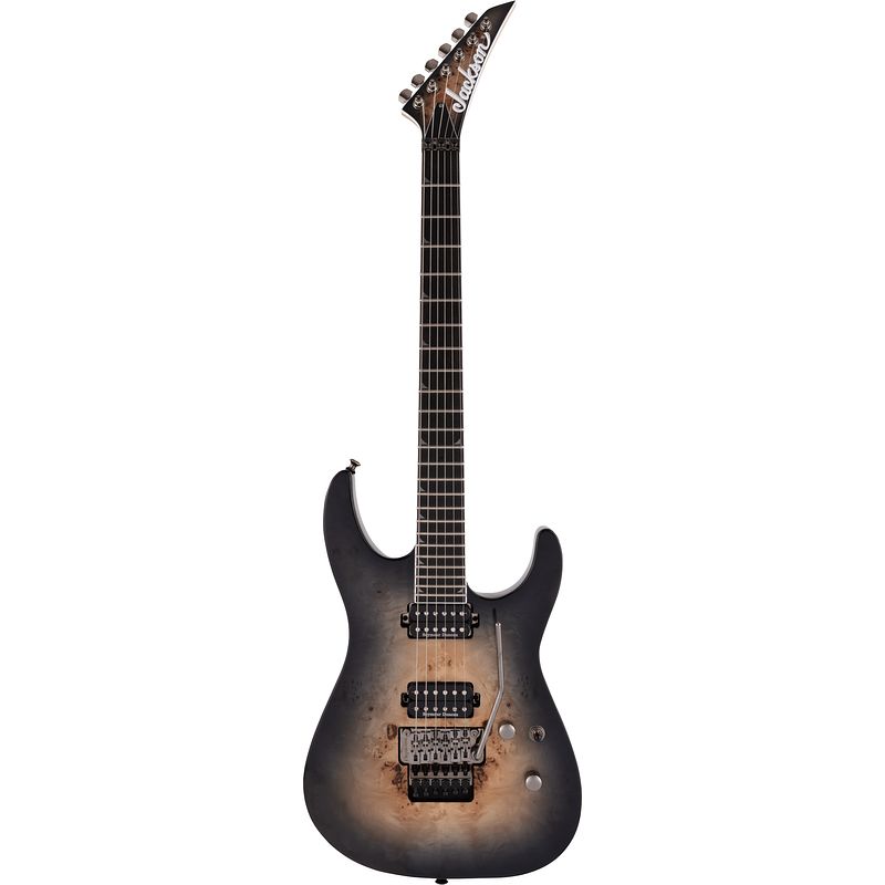 Foto van Jackson pro series soloist sl2p mah, transparent black burst elektrische gitaar met floyd rose