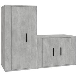 Foto van The living store tv-meubelset - betongrijs - 57 x 34.5 x 40 cm - 40 x 34.5 x 80 cm