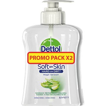 Foto van Dettol handzeep antibacterieel hydraterend aloe vera 2 x 250ml bij jumbo