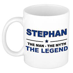 Foto van Stephan the man, the myth the legend cadeau koffie mok / thee beker 300 ml - naam mokken