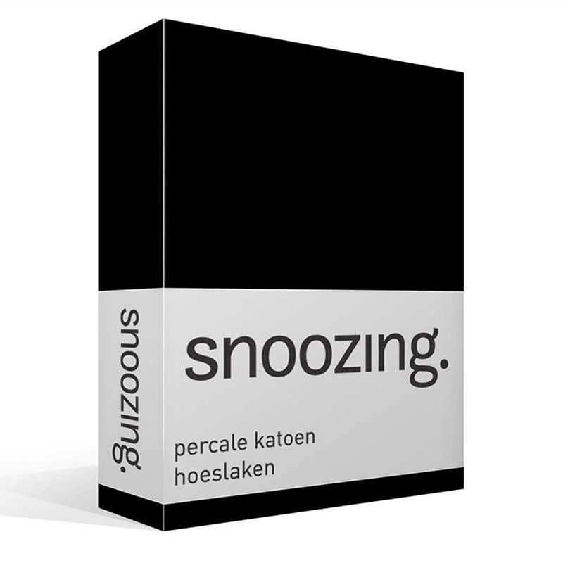 Foto van Snoozing - hoeslaken -200x200 - percale katoen - zwart