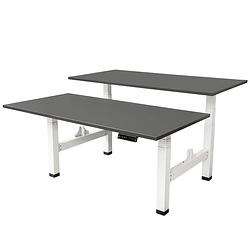 Foto van Elektrisch verstelbaar duo bureau - 180x80 cm - two dual motor - wit / antraciet