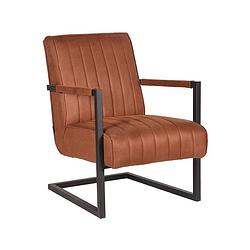 Foto van Label51 fauteuil milo - cognac - microfiber