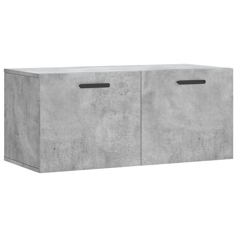 Foto van The living store wandkast betongrijs - 80x36.5x35 cm - duurzaam bewerkt hout