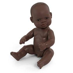 Foto van Miniland babypop afrikaans jongen 32 cm bruin