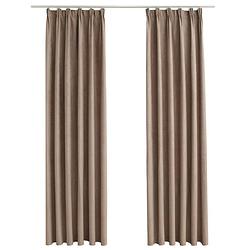 Foto van The living store gordijn taupe 140 x 245 cm - premium polyester - suède-touch - 2 stuks