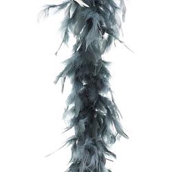 Foto van Boa kerstslinger veren grijs 200 cm kerstversiering - kerstslingers